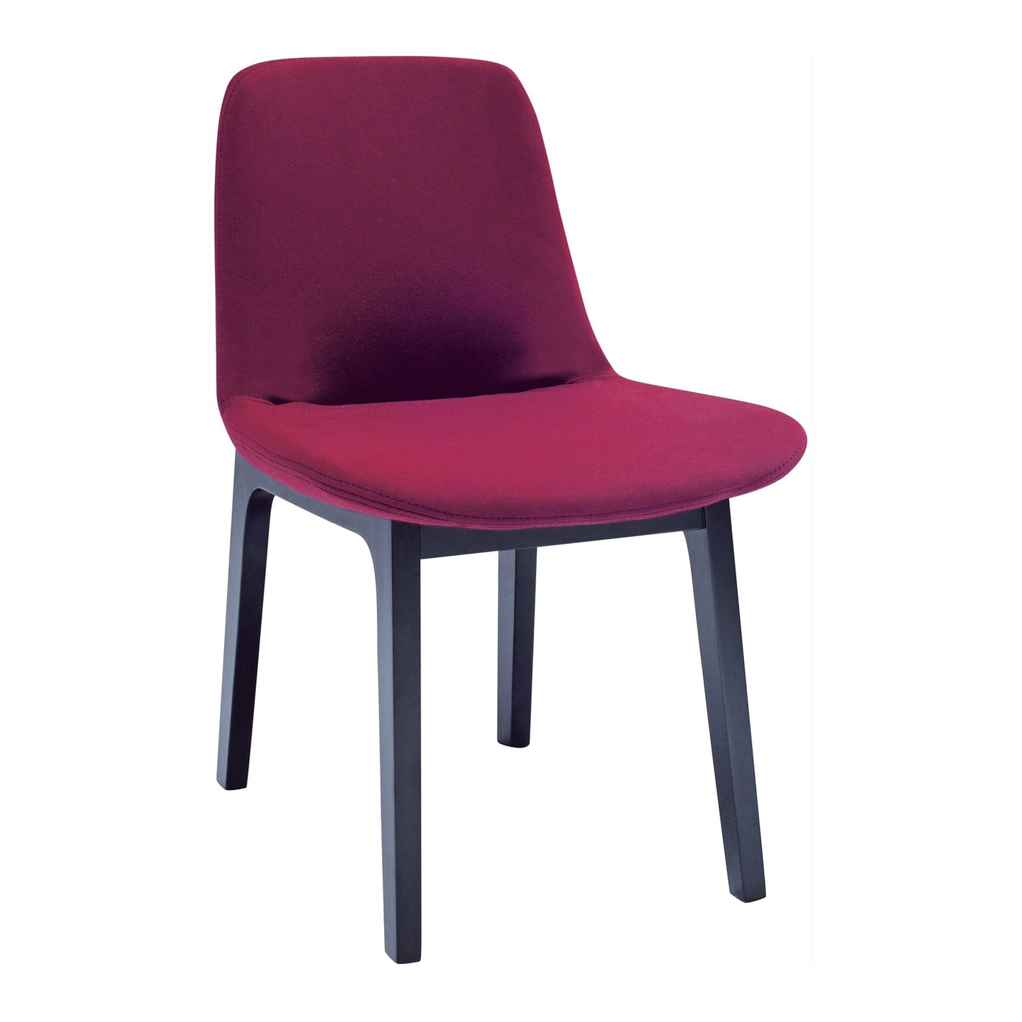 AURORA Dining Chair - Black Leg, Ruby Seat