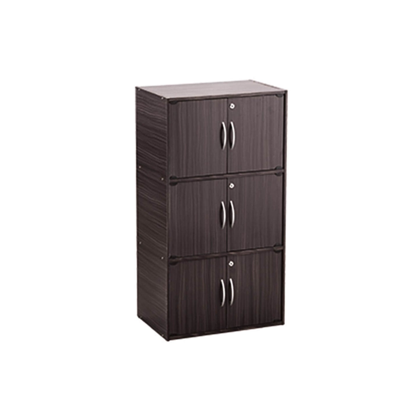 CODEY 6 Door Storage Box With Lock - Light Cappuccino