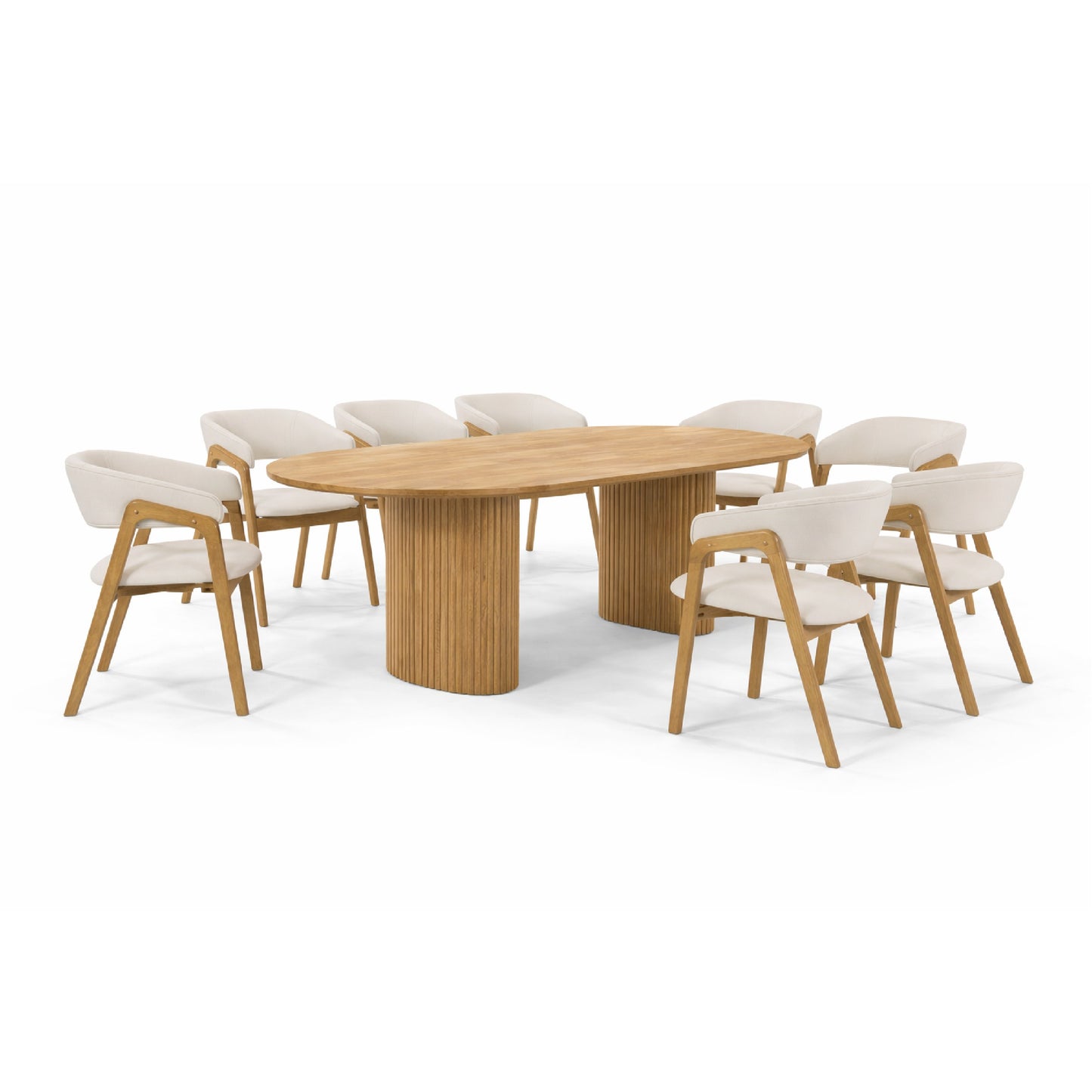 Dining Set ( 1 Costa Table + 8 Nelson Chair ) - Beech