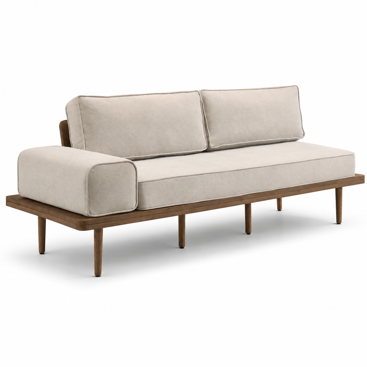 DAIKI 3 Seater Sofa - Walnut (Easy Clean Fabric)