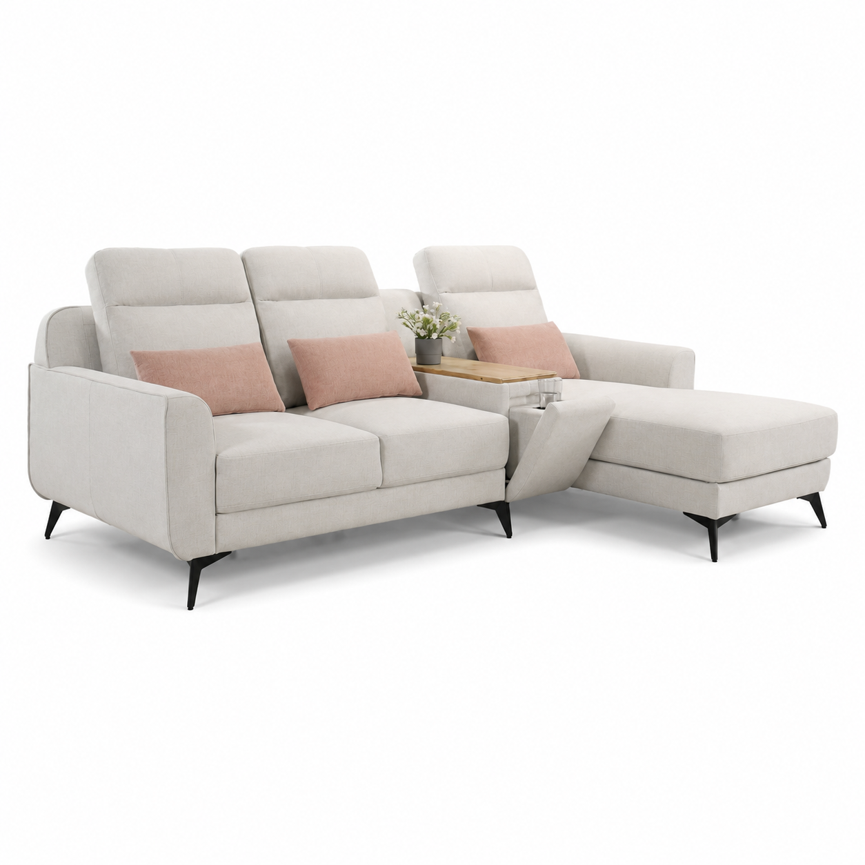ELTON 3 Seater L Shape Sofa (Easy Clean Fabric)