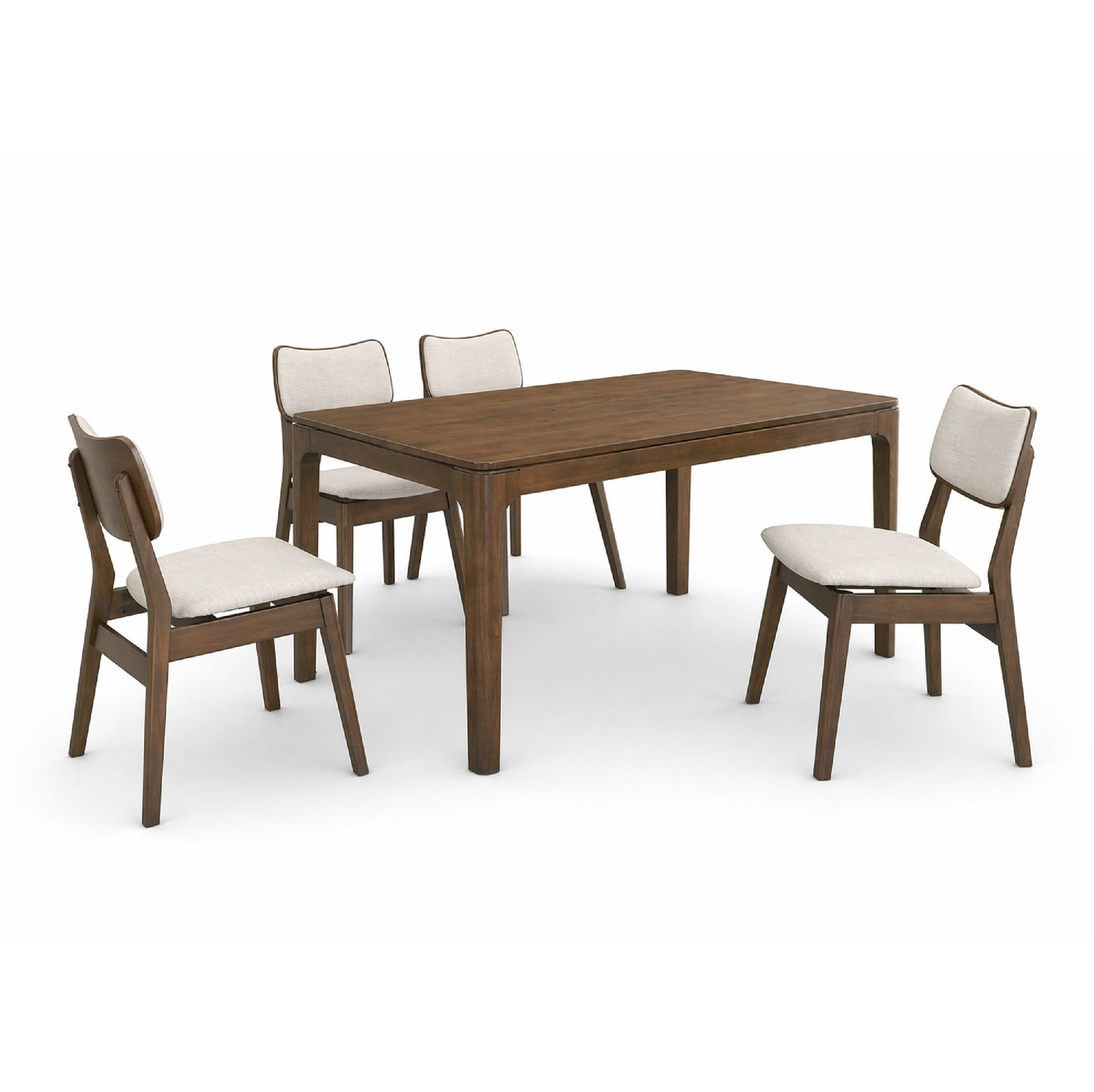 Dining Set ( 1 Ferro Table + 4 Jona Chair ) - Walnut