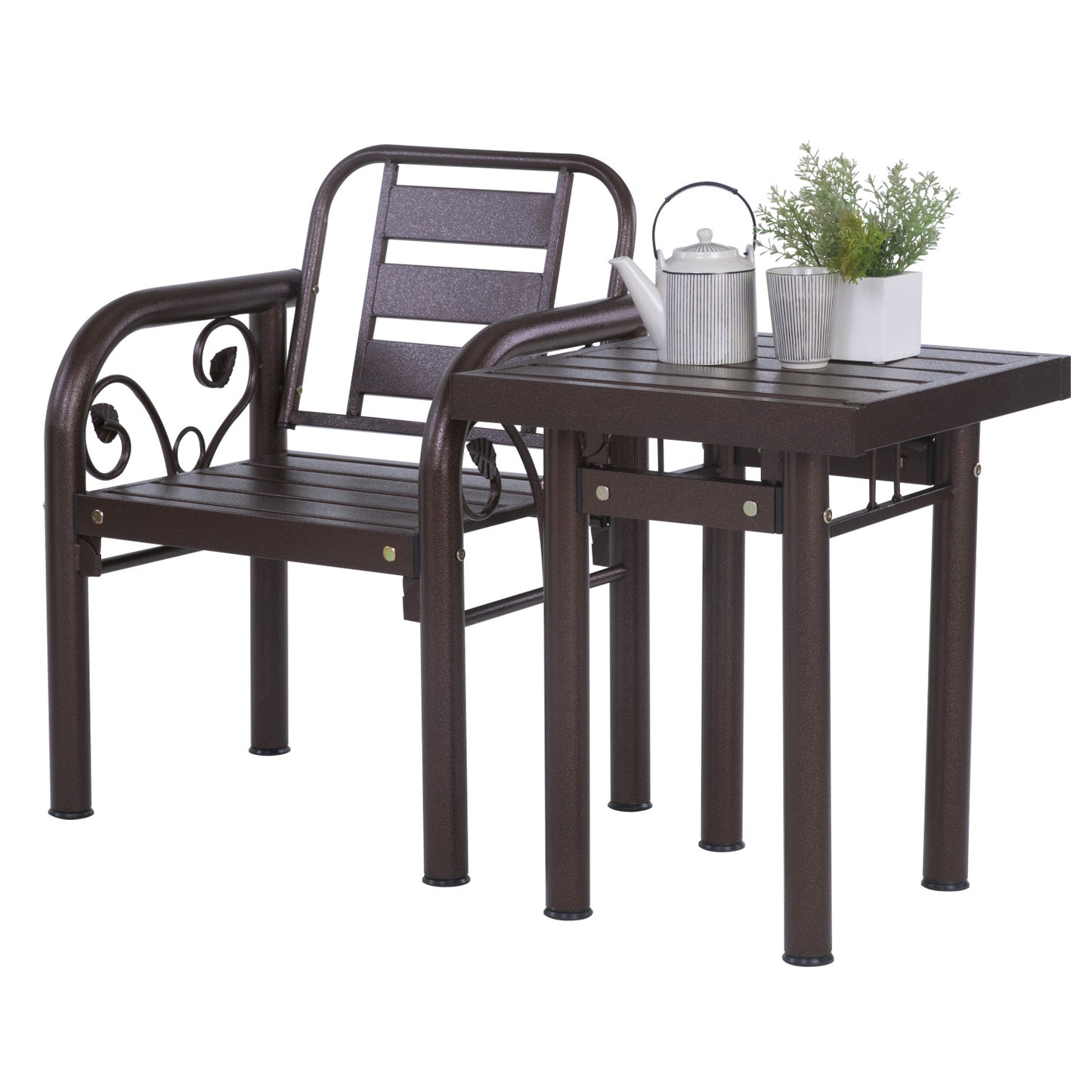 HAMIDA Side Table - Antique Brown