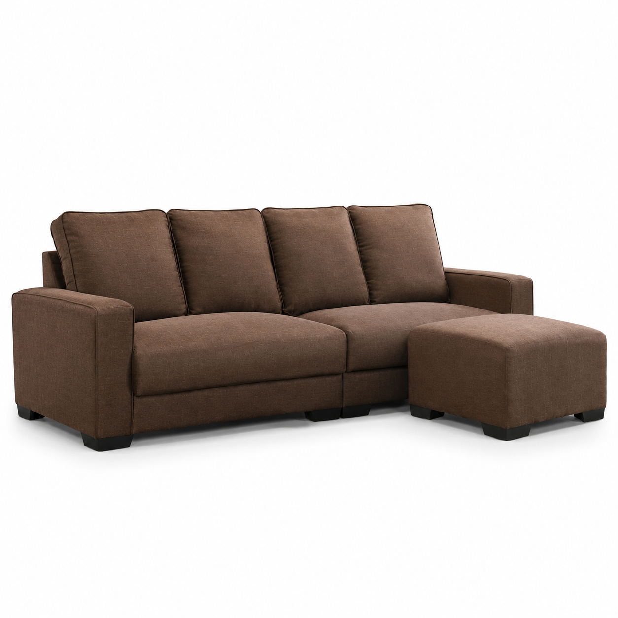KIMO 4 Seater L Shape Sofa - Brown