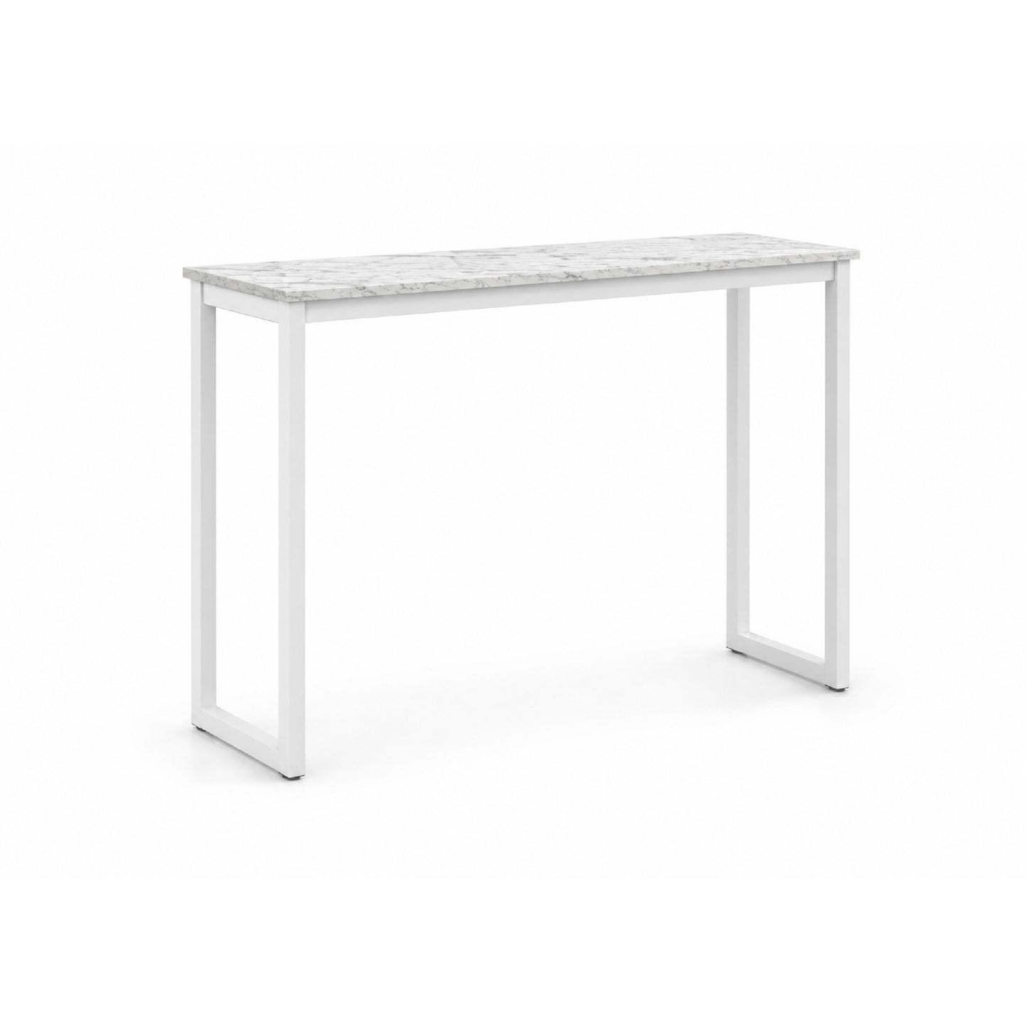 KRITY Console Table - White Leg, White Marble Grain Top