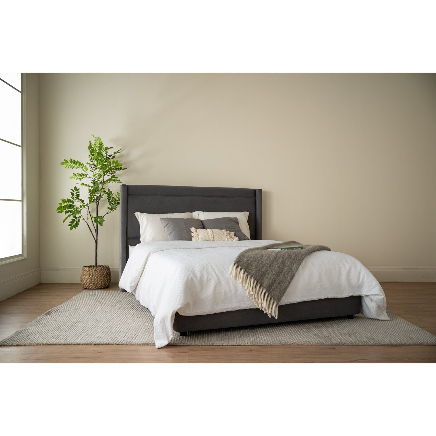 LILAH Bedframe - Dark Grey (Queen Size)