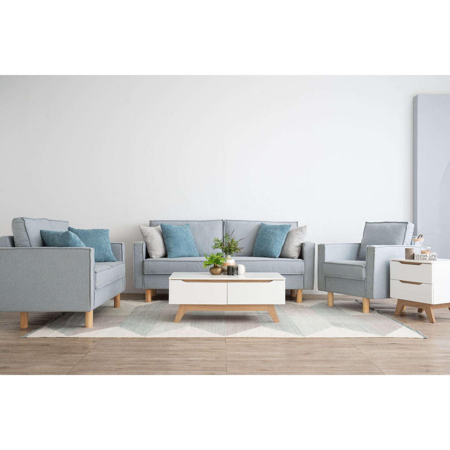 NEXON 2 Seater Sofa - Light Blue