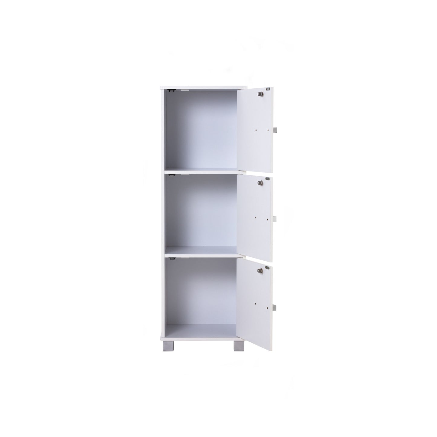 NAOMI 3 Door Storage Box With Lock - White