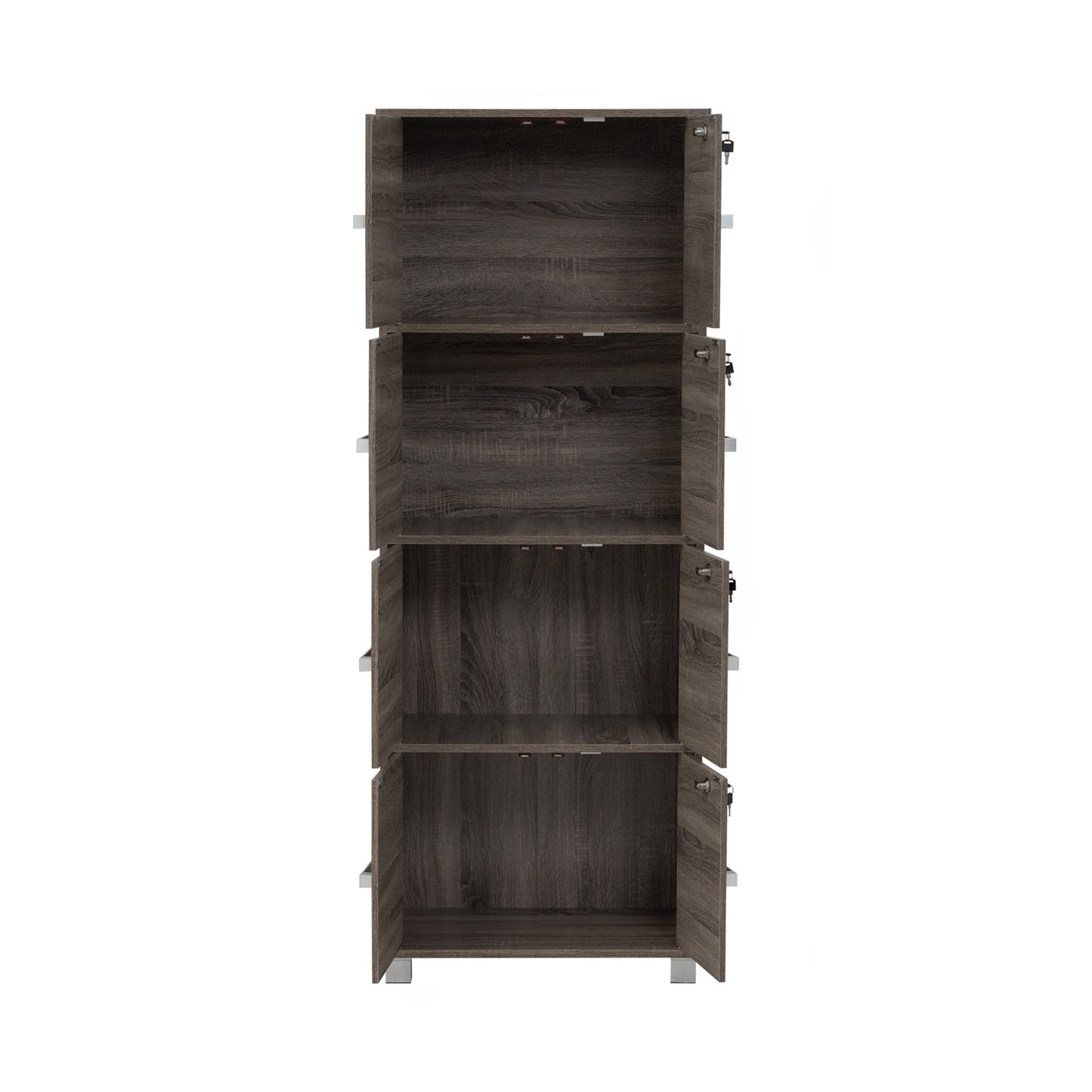 NAOMI 8 Door Storage Box With Lock - Sonoma Dark