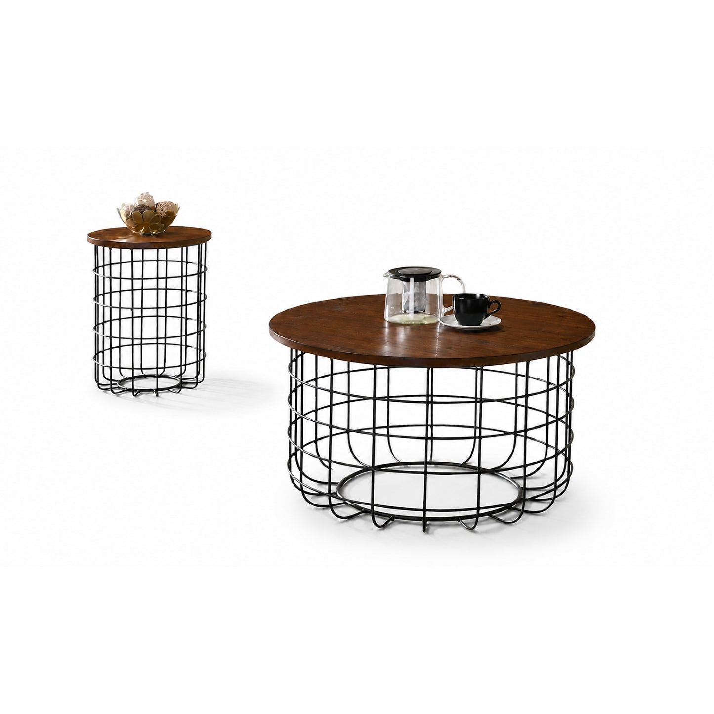 RODY Coffee Table + Side Table - Walnut