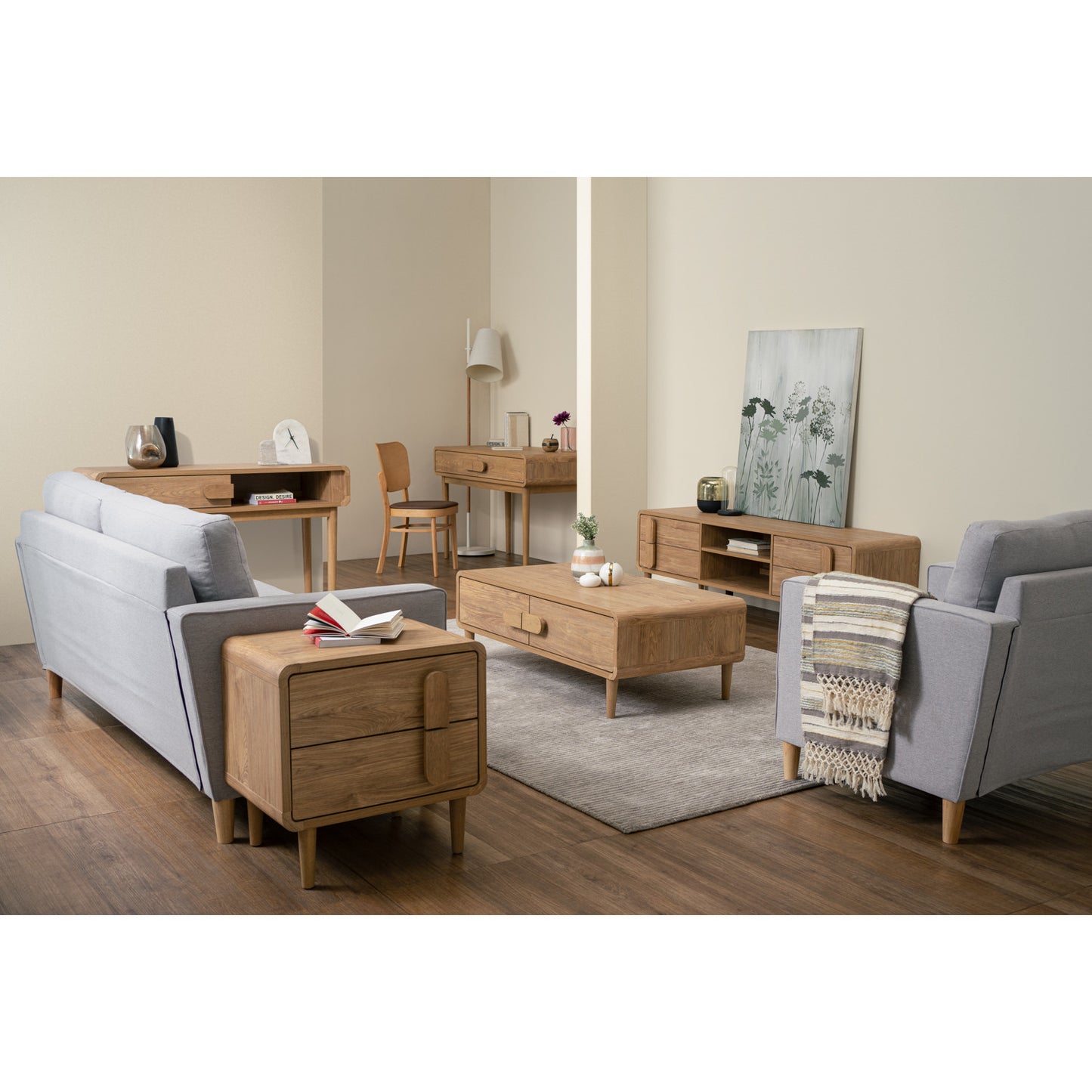 SLAVIA 1 Seater Sofa - Light Grey