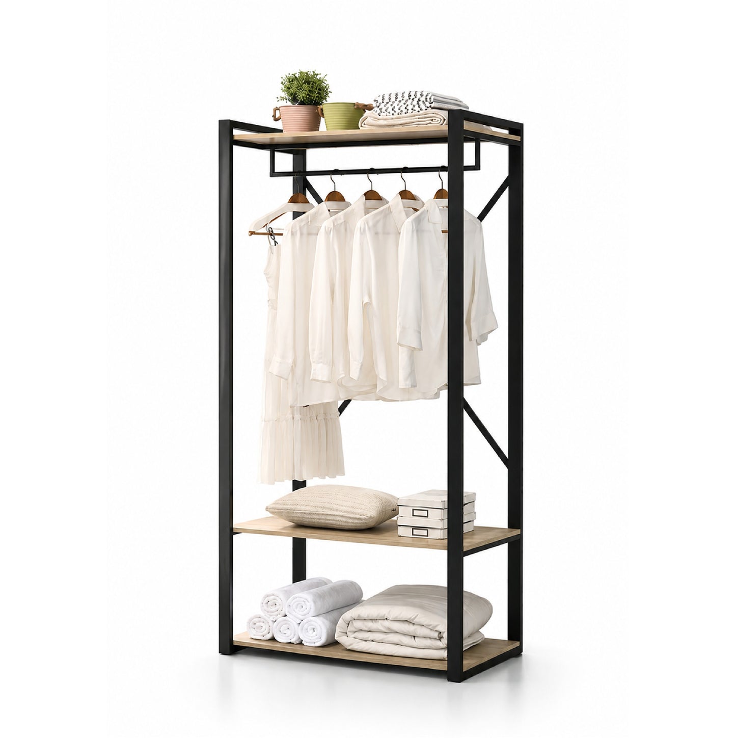 TITAN Metal Open Wardrobe