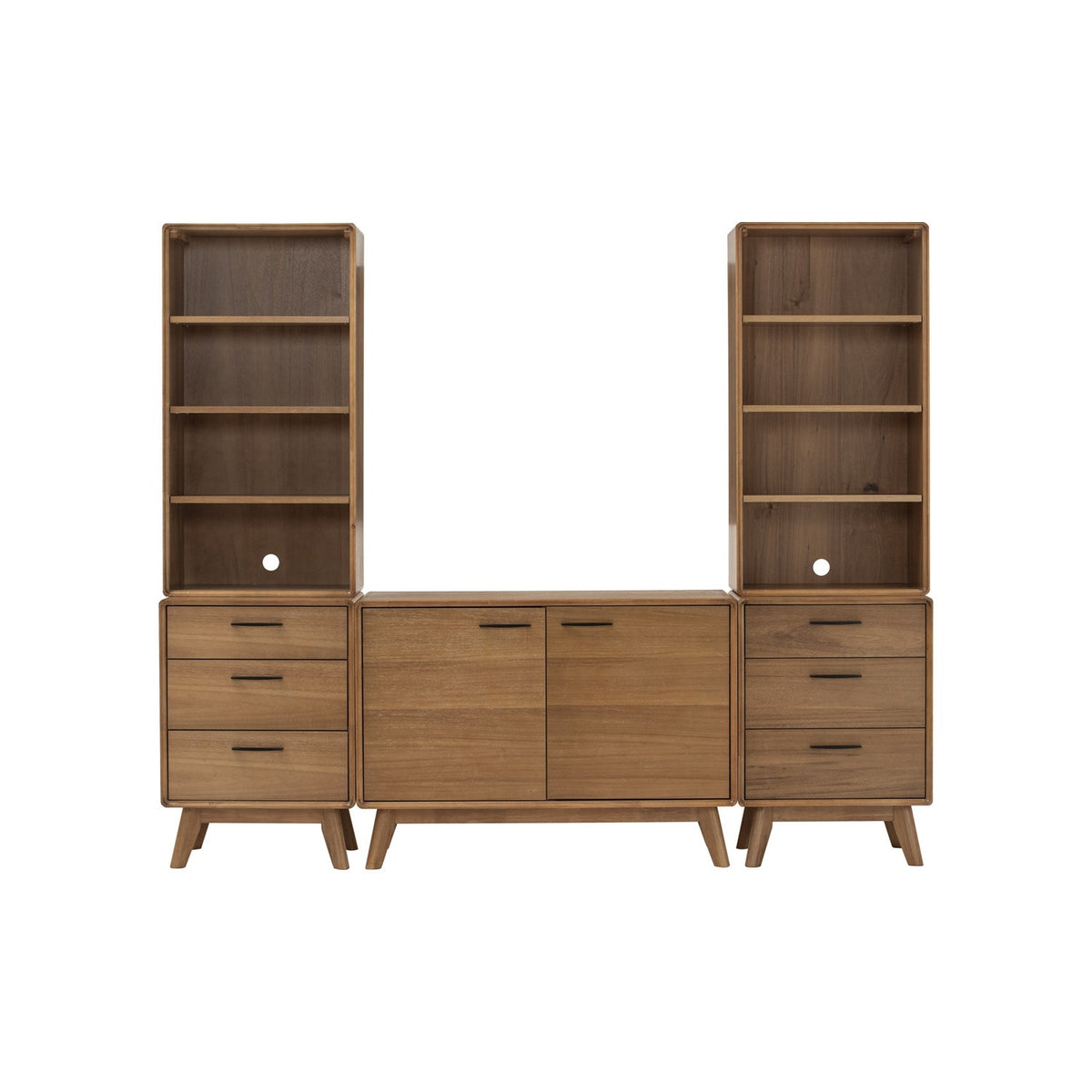 TORONTO Living Set - 2 Bookcase + 2 Side Table + Sideboard (1090L)
