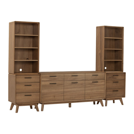 TORONTO Living Set - 2 Bookcase + 2 Side Table + Sideboard (1600L)