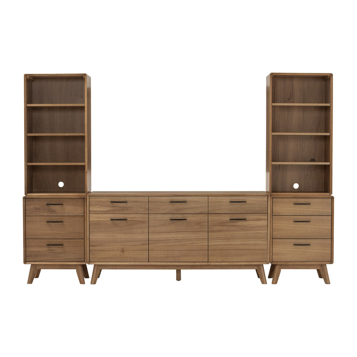 TORONTO Living Set - 2 Bookcase + 2 Side Table + Sideboard (1600L)