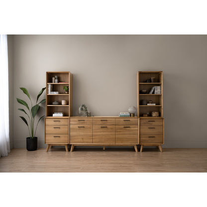 TORONTO Living Set - 2 Bookcase + 2 Side Table + Sideboard (1600L)