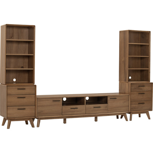 TORONTO Living Set - 2 Bookcase + 2 Side Table + TV Cabinet