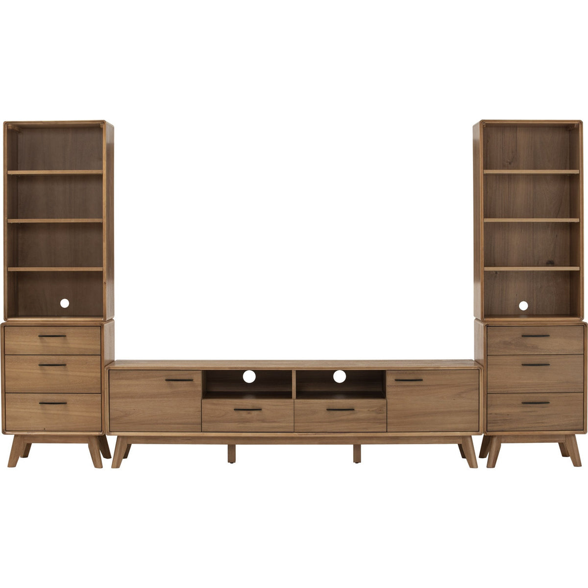 TORONTO Living Set - 2 Bookcase + 2 Side Table + TV Cabinet