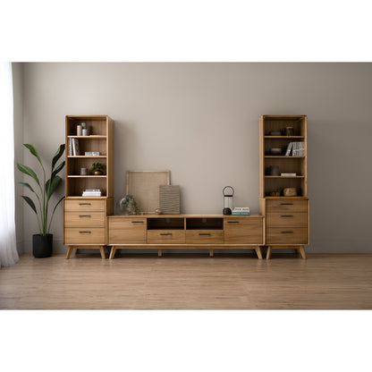 TORONTO Living Set - 2 Bookcase + 2 Side Table + TV Cabinet