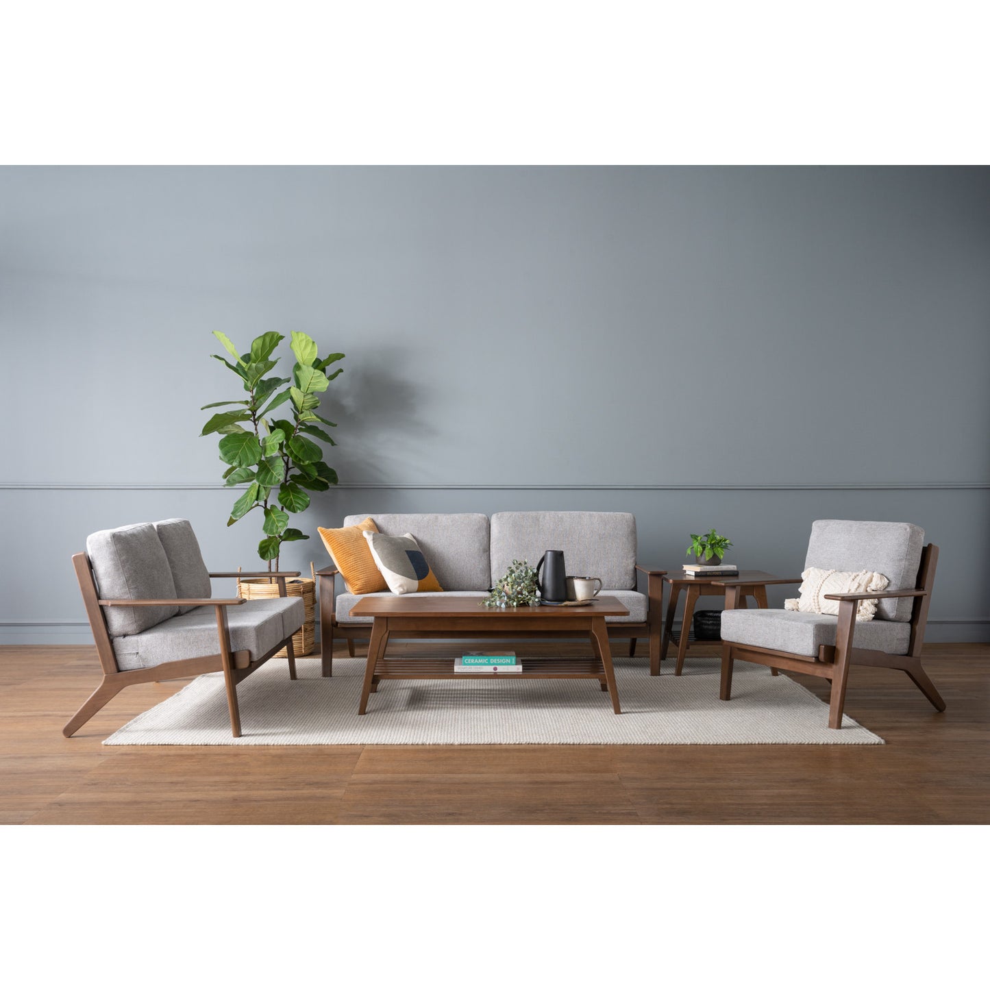 ATIVA 2 Seater Sofa - Walnut Frame