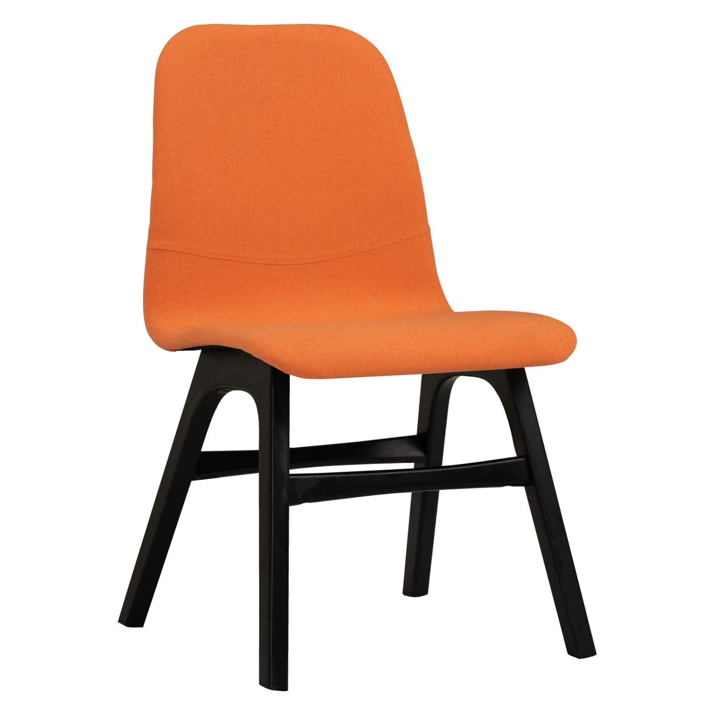 AVA Dining Chair - Black Wood Leg, Tangerine Seat