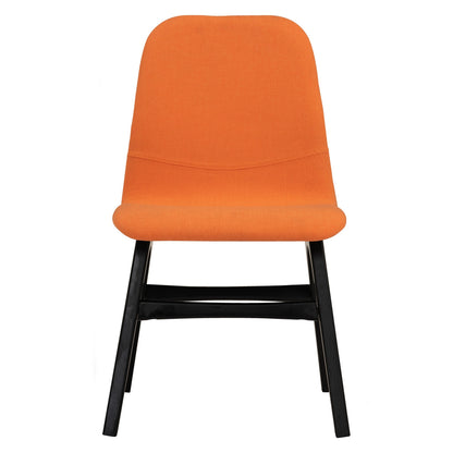 AVA Dining Chair - Black Wood Leg, Tangerine Seat