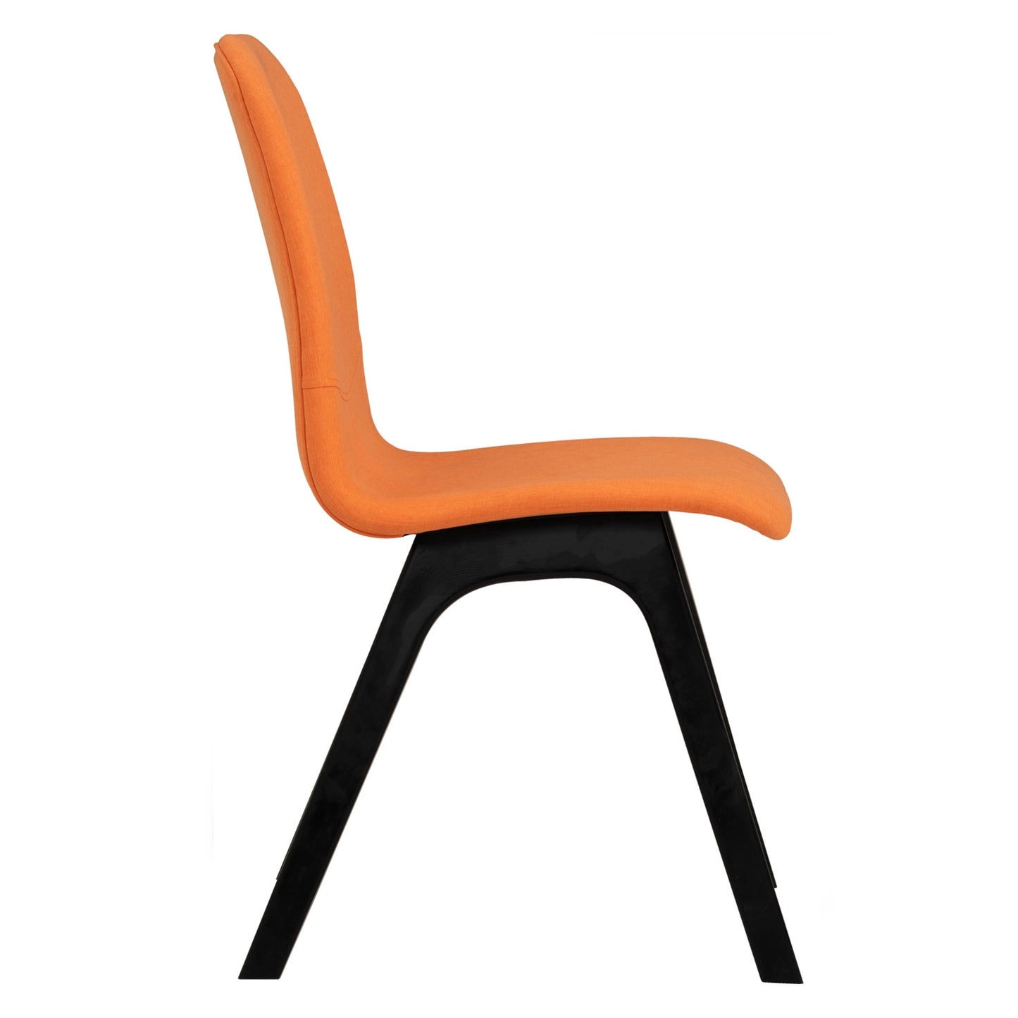AVA Dining Chair - Black Wood Leg, Tangerine Seat