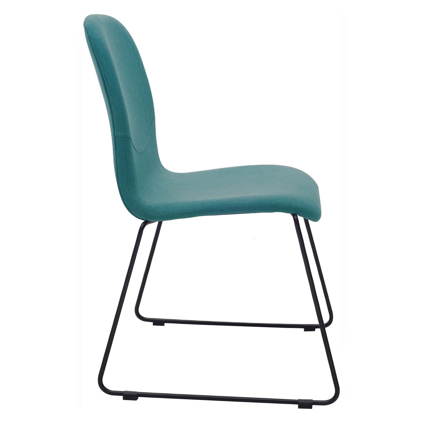 AVA Dining Chair - Black Metal Leg, Emarald Seat