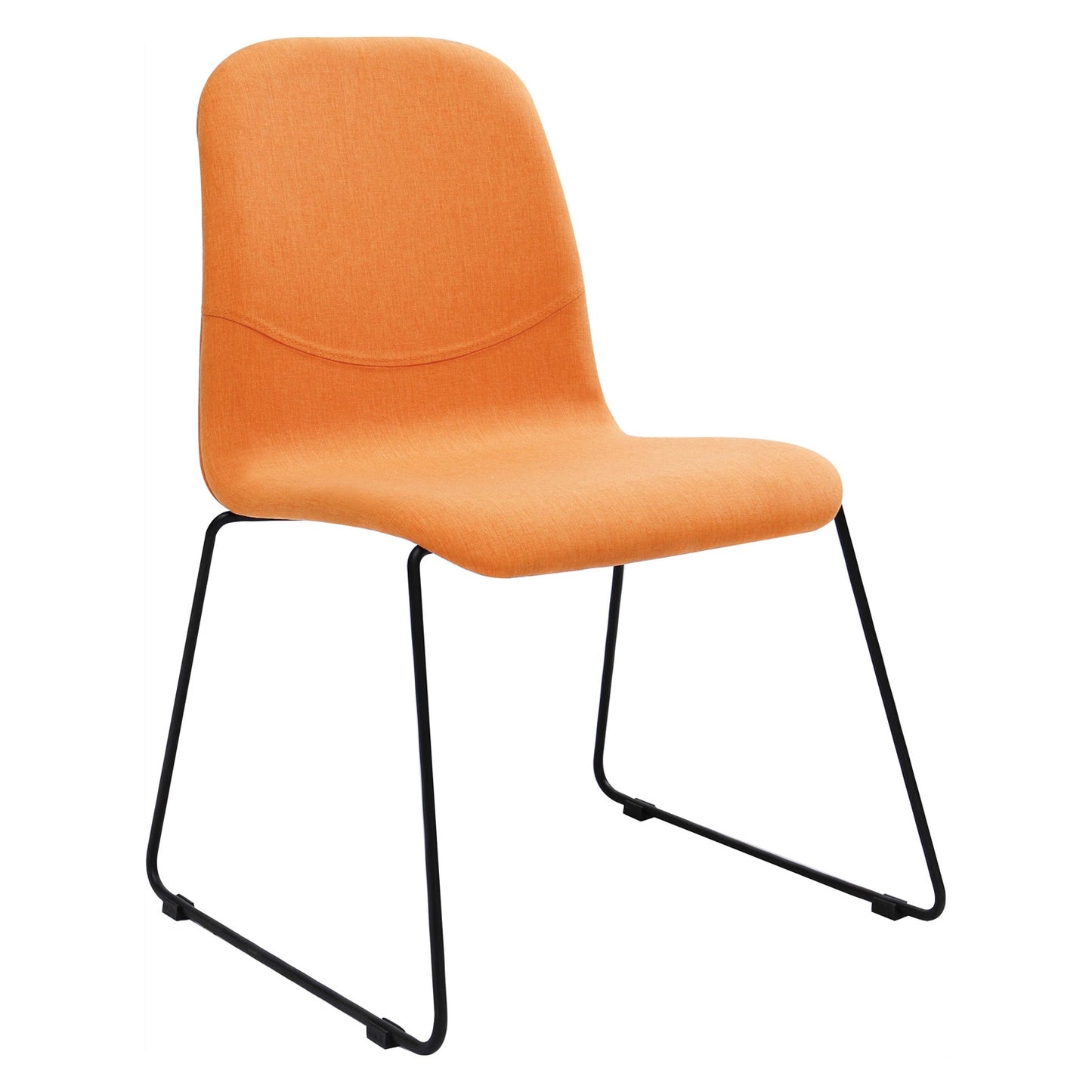 AVA Dining Chair - Black Metal Leg, Tangerine Seat