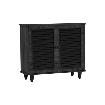 ALMO 2 Door Shoe Cabinet - Black