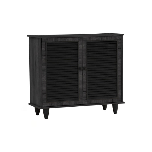 ALMO 2 Door Shoe Cabinet - Black