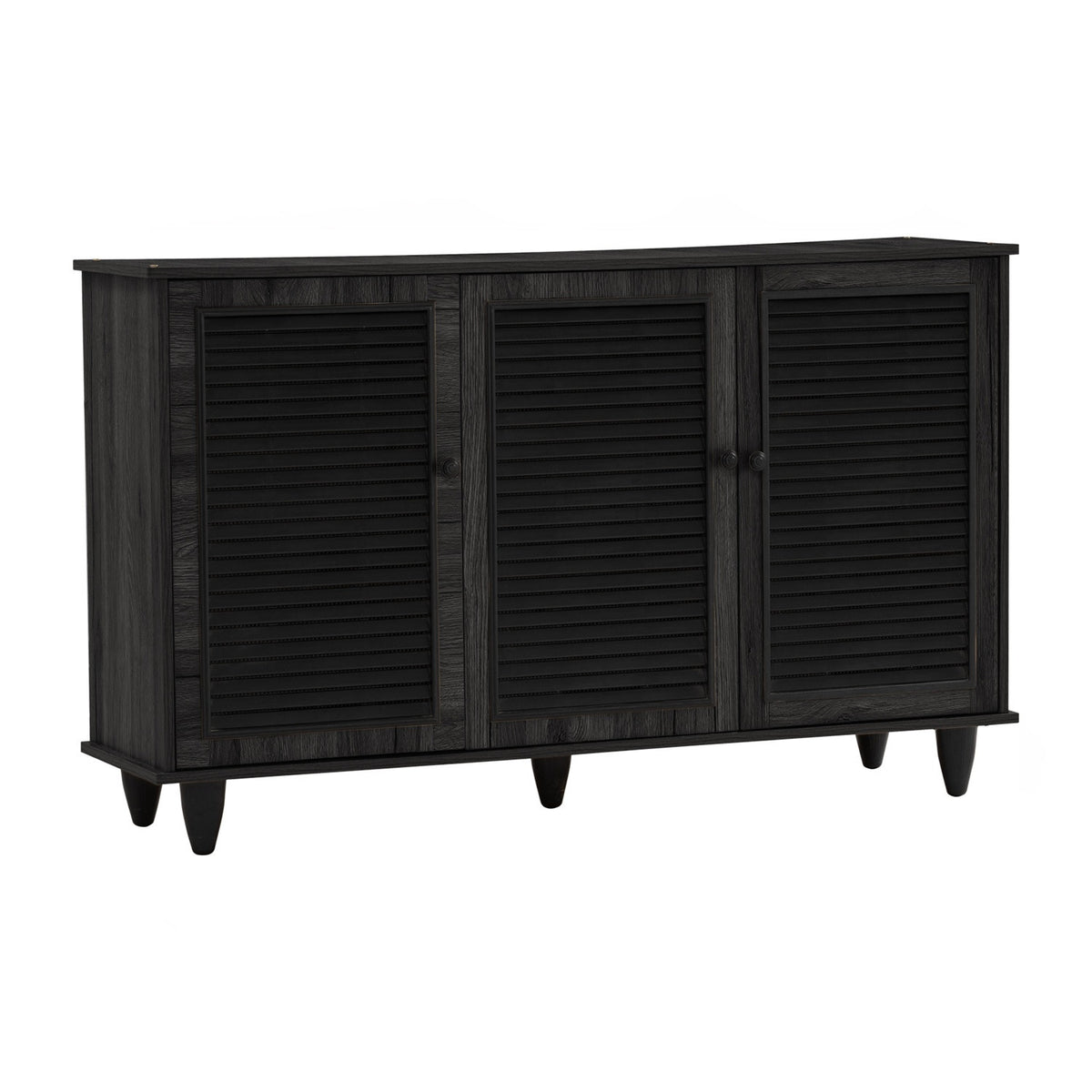 ALMO 3 Door Shoe Cabinet - Black