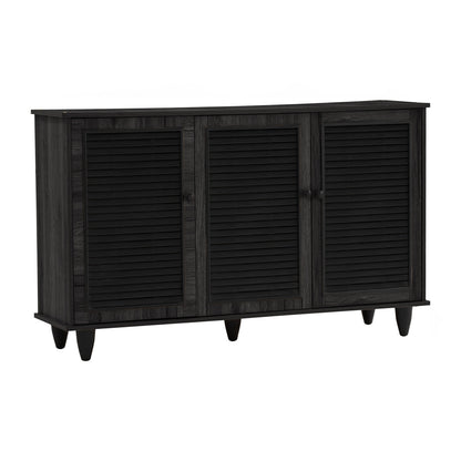 ALMO 3 Door Shoe Cabinet - Black