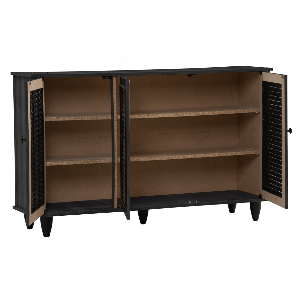 ALMO 3 Door Shoe Cabinet - Black