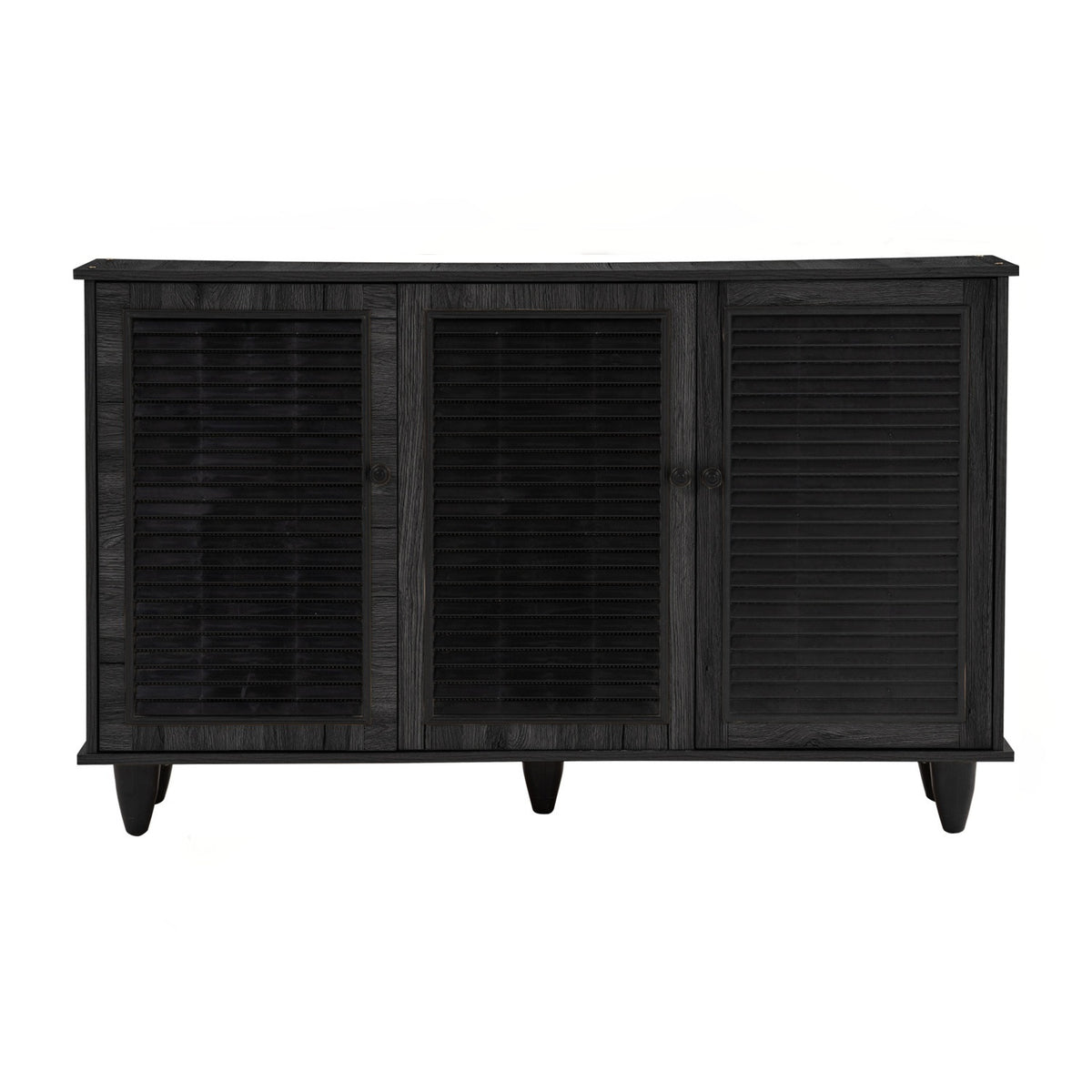 ALMO 3 Door Shoe Cabinet - Black