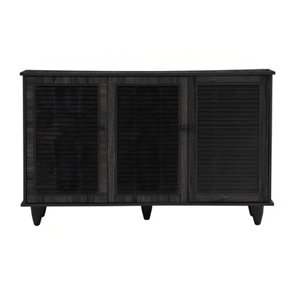 ALMO 3 Door Shoe Cabinet - Black