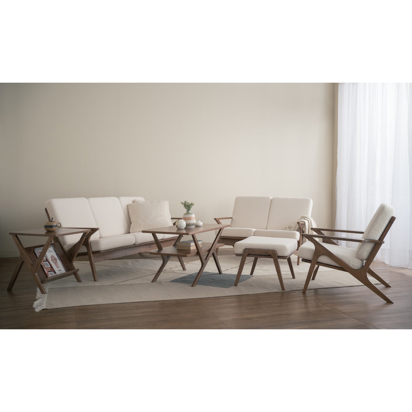 ASTON Ottoman - Pearl White