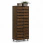 CARLOS 2 Door High Shoe Cabinet - Walnut