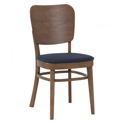 BEVERLY Dining Chair - Cocoa Frame, Steel Blue Seat (Pet Friendly Fabric)