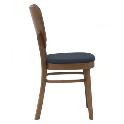 BEVERLY Dining Chair - Cocoa Frame, Steel Blue Seat (Pet Friendly Fabric)