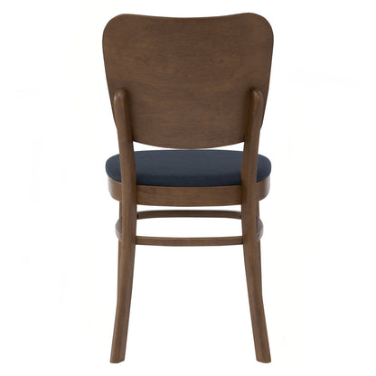 BEVERLY Dining Chair - Cocoa Frame, Steel Blue Seat (Pet Friendly Fabric)