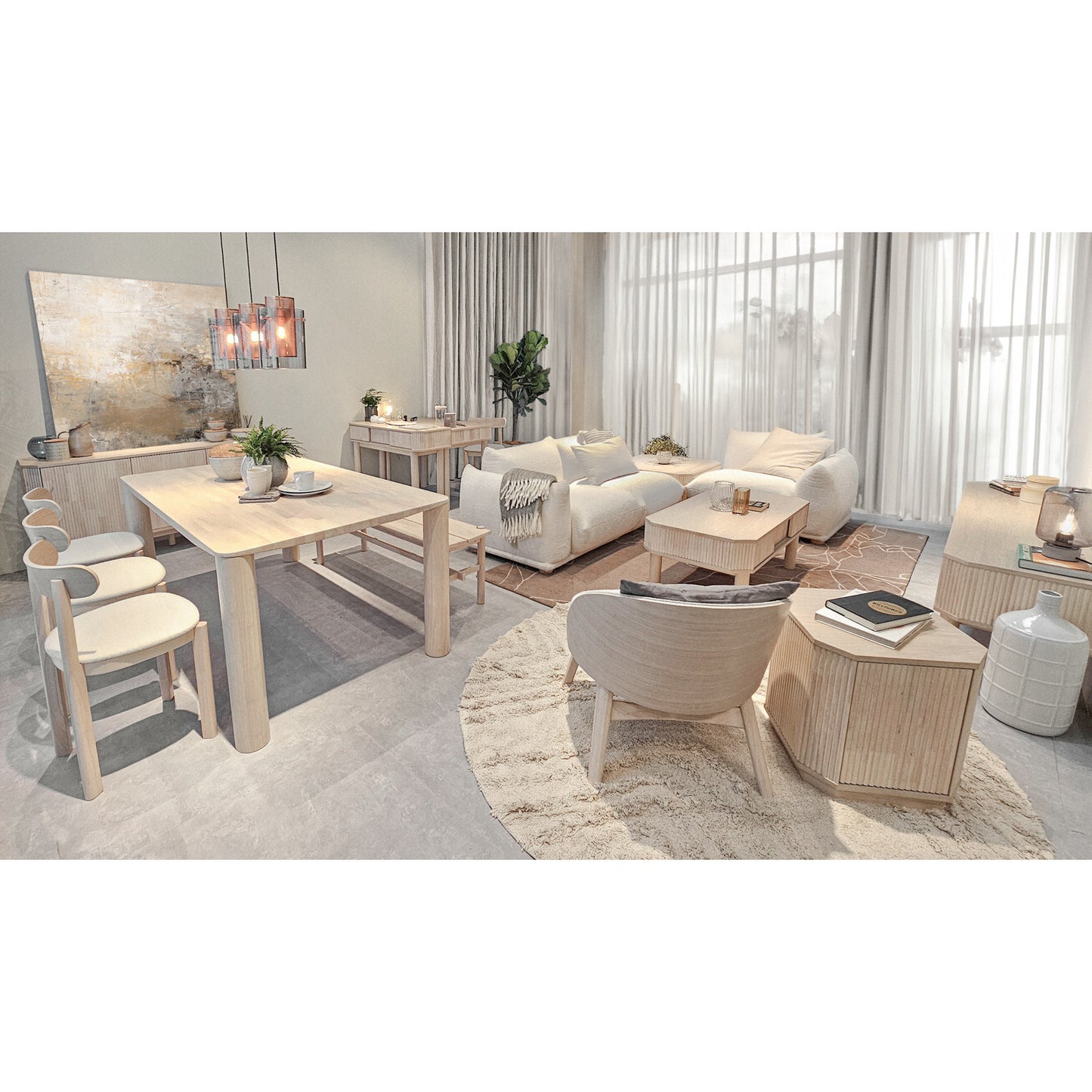 CLIO 3 Seater Sofa - Cream White