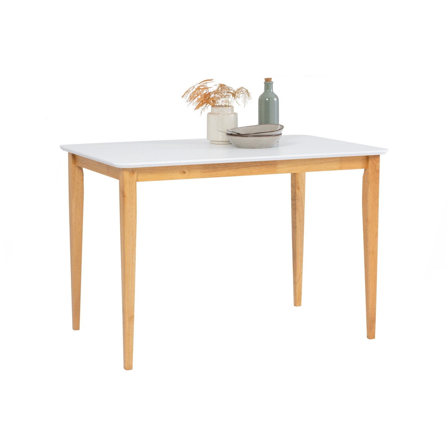 CHARMANT Dining Table - Natural Leg, White Top (1100L)