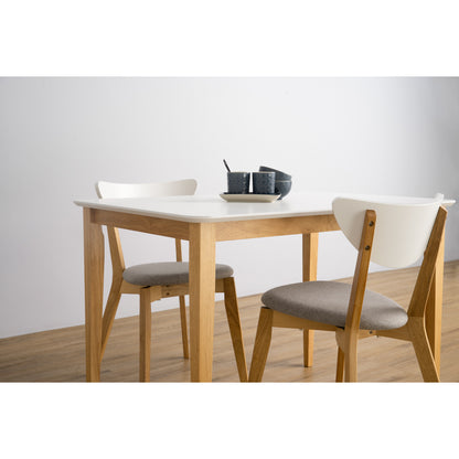 CHARMANT Dining Table - Natural Leg, White Top (1100L)