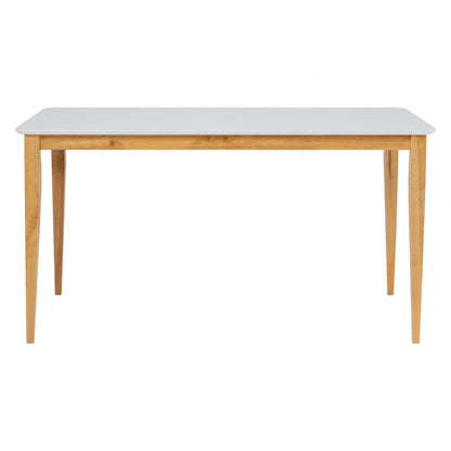 CHARMANT Dining Table - Natural Leg, White Top (1400L)