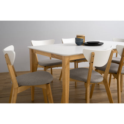 CHARMANT Dining Table - Natural Leg, White Top (1400L)