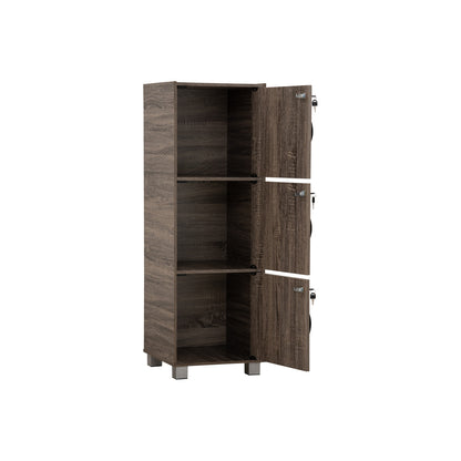 CODEY 3 Door Storage Box With Lock - Felton Oak