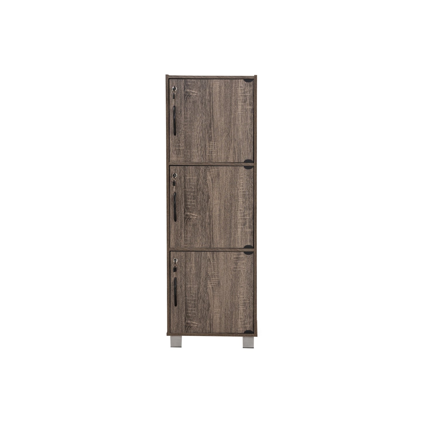 CODEY 3 Door Storage Box With Lock - Felton Oak
