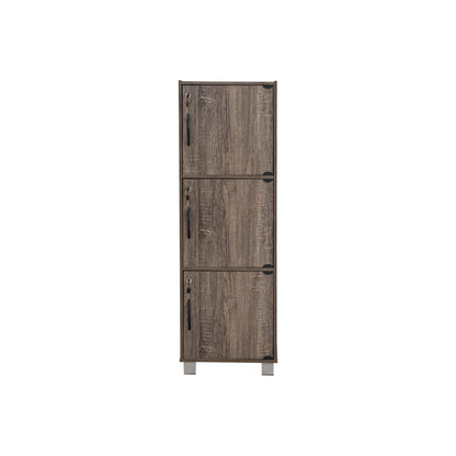CODEY 3 Door Storage Box With Lock - Felton Oak