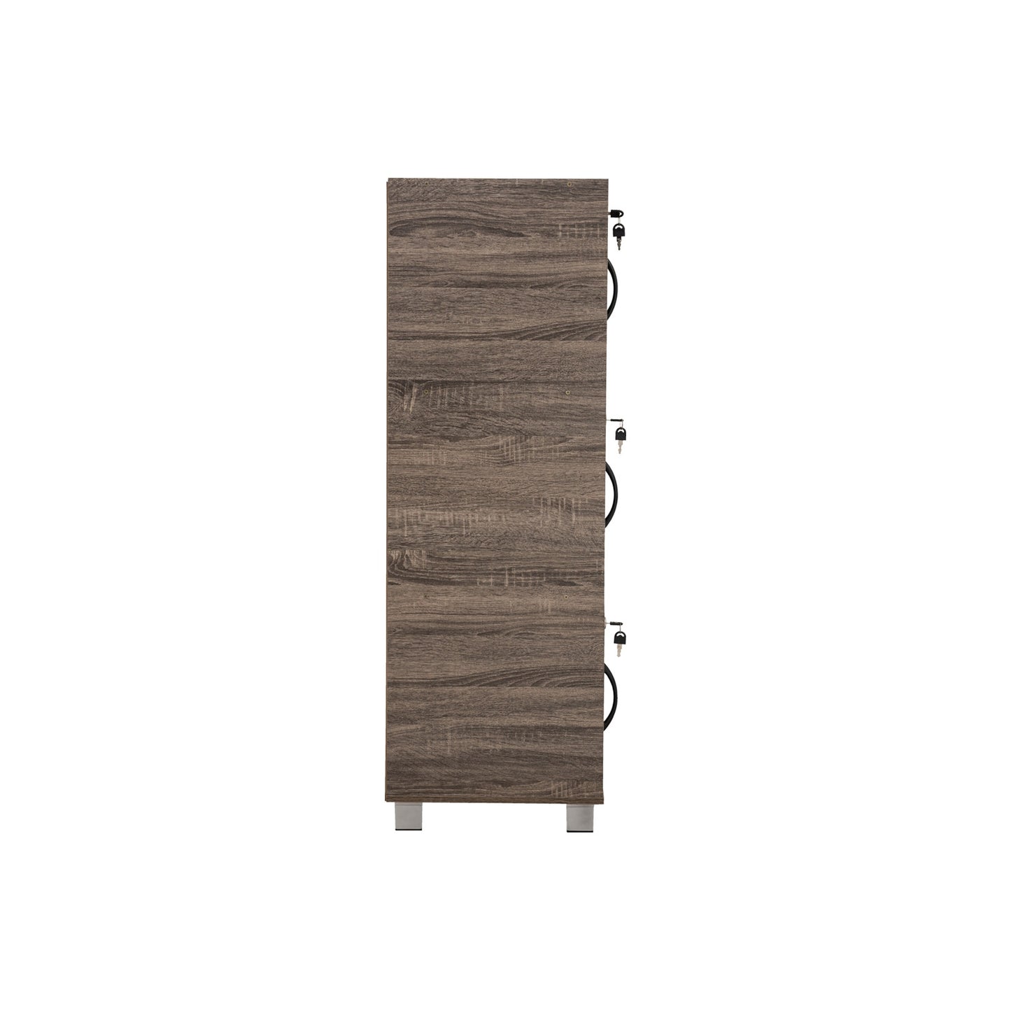 CODEY 3 Door Storage Box With Lock - Felton Oak